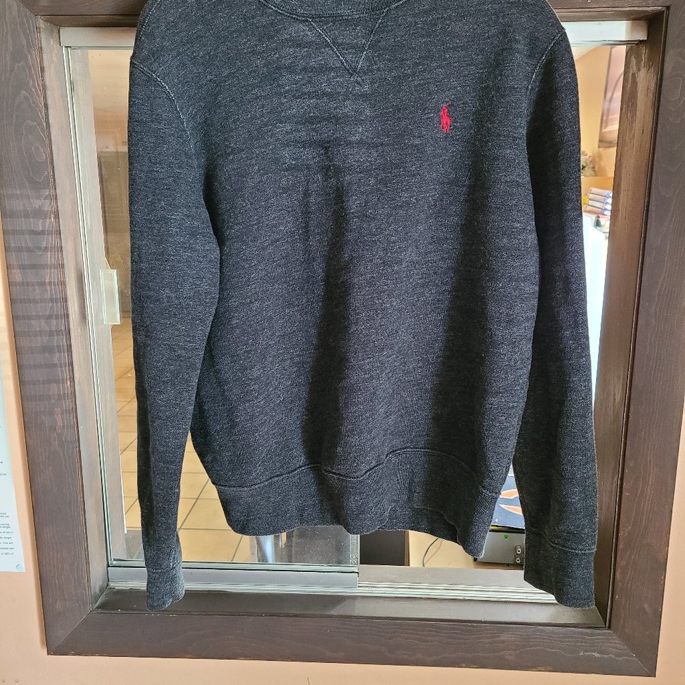 Polo Ralph Lauren Mens  Long Sleeve Dk Grey Sweater Crewneck  Sweatshirt